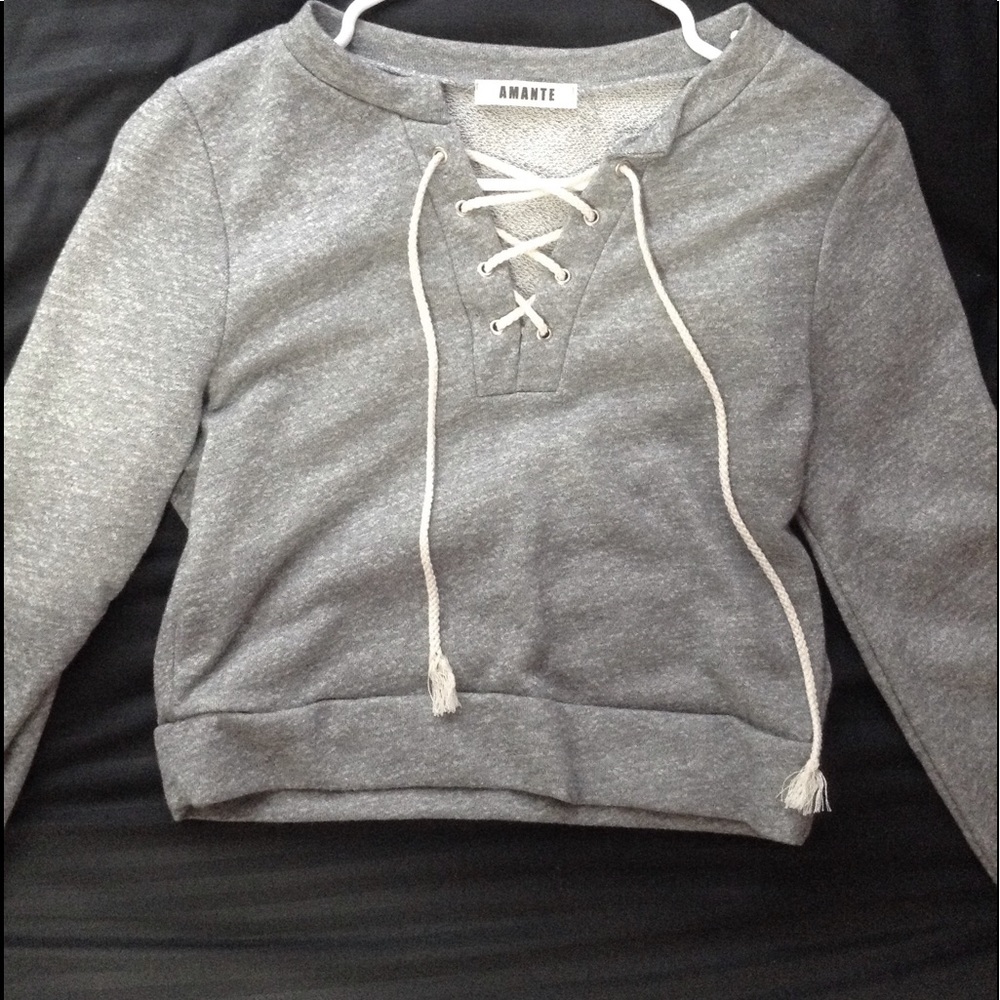 Grey cropped long Sleeve